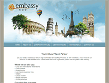 Tablet Screenshot of embassytravel.co.za
